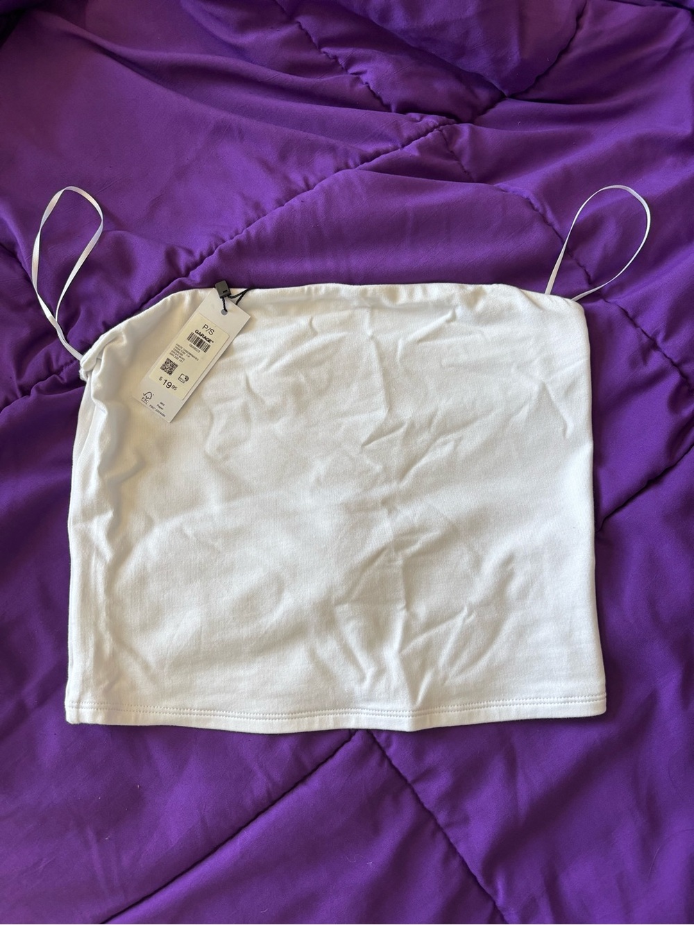 Garage White Spaghetti Strap Bandeau Tank